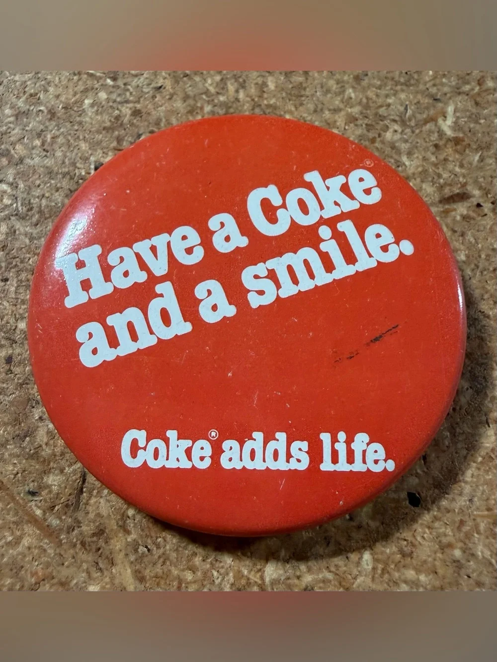 Vintage Retro 1978 Coca Cola Pinback Button Have A Coke And A Smile Sign Badge